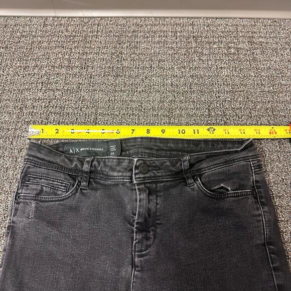 Armani Exchange Skinny‎ Jeans Womens Size 29 Black Distressed See Details - Picture 6 of 8